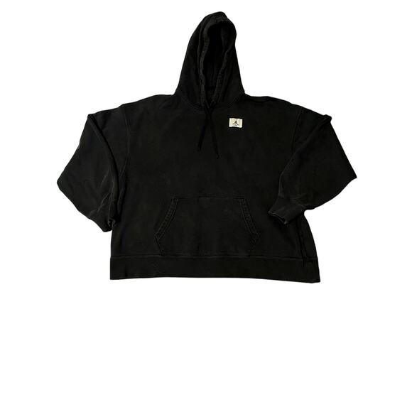 Jordan Air M hoodie black oversized slouchy kangaroo pocket **flaw see photo # 3 - Picture 1 of 7